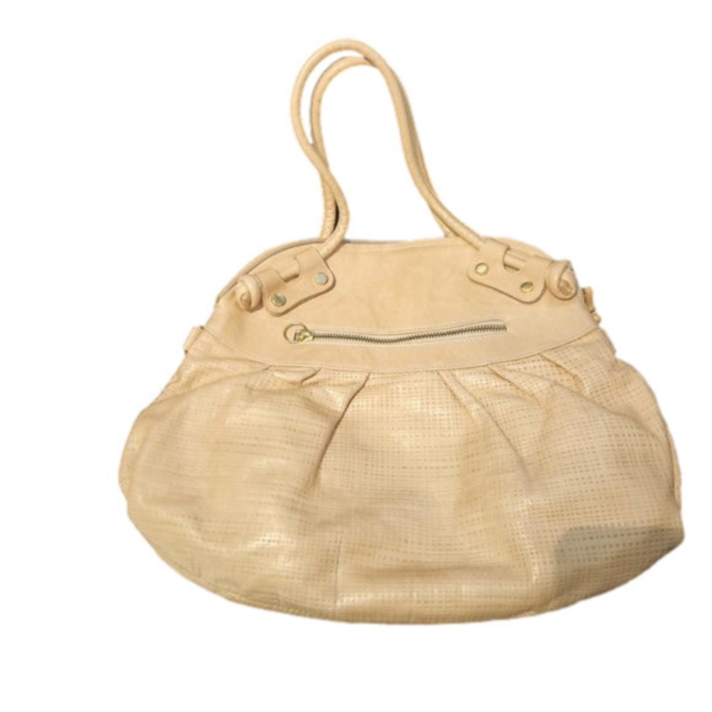 P065. Pietro Alessandro NY Vintage Cream Leather Handbag